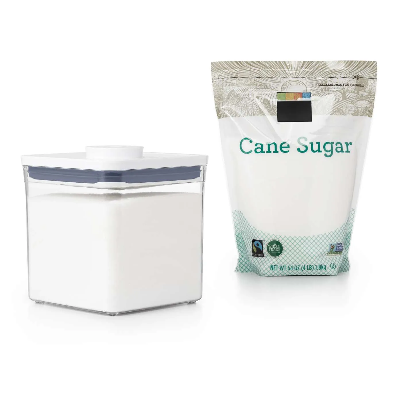 กล่องสูญญากาศใส่อาหาร สี่เหลี่ยมจัตุรัส ขนาดใหญ่ 2.6 ลิตร /2 kg. l OXO GG POP CONTAINER BIG SQUARE - SHORT (2.6 L)