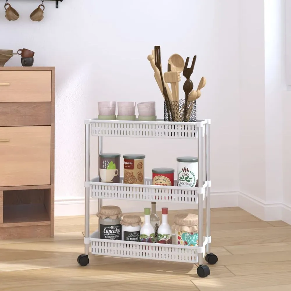 3-Tier Silver Utility Cart | Mobile Storage Solution
