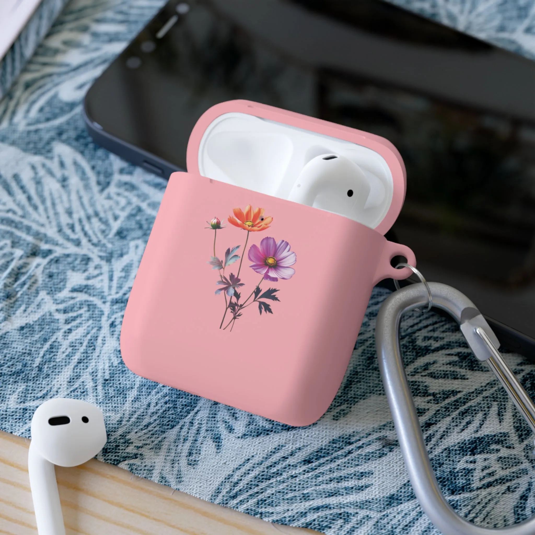 A minimal flower image with a watercolor effect AirPods Case Cover