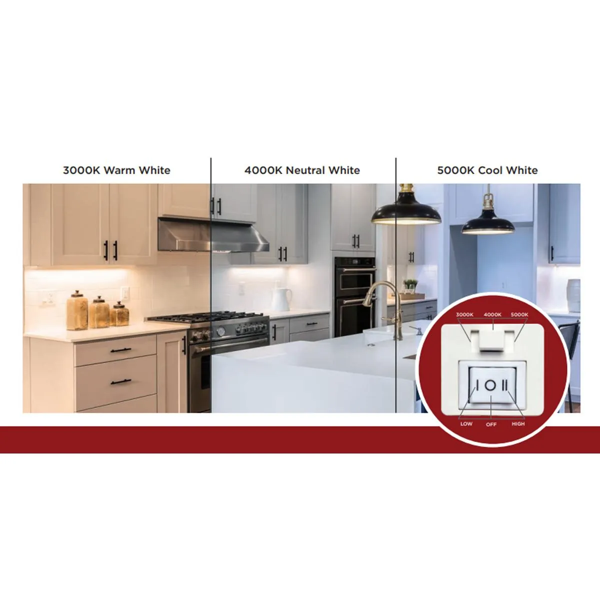 CounterQUICK 22 Inch Under Cabinet LED Light, 13W, CCT Selectable, Linkable, 120V