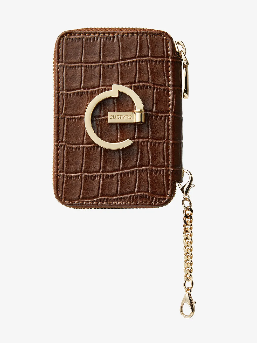 Crocodile Design Set- Detachable Wireless Charging Crossbody E-Stand Wallet Phone Case Round Pouch Set