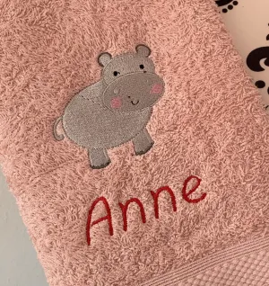 Hippo Canvas Trug - Toy Storage Tub - Personalised