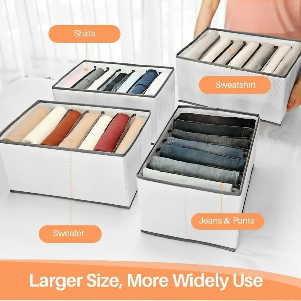 Large Fabric Drawer Organizer for Wardrobe Storage (36 x 25 x 20 cm,Pack Of 2)
