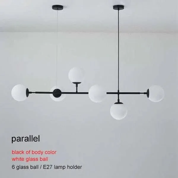 Modern Chandelier Brass Glass Ball Lighting