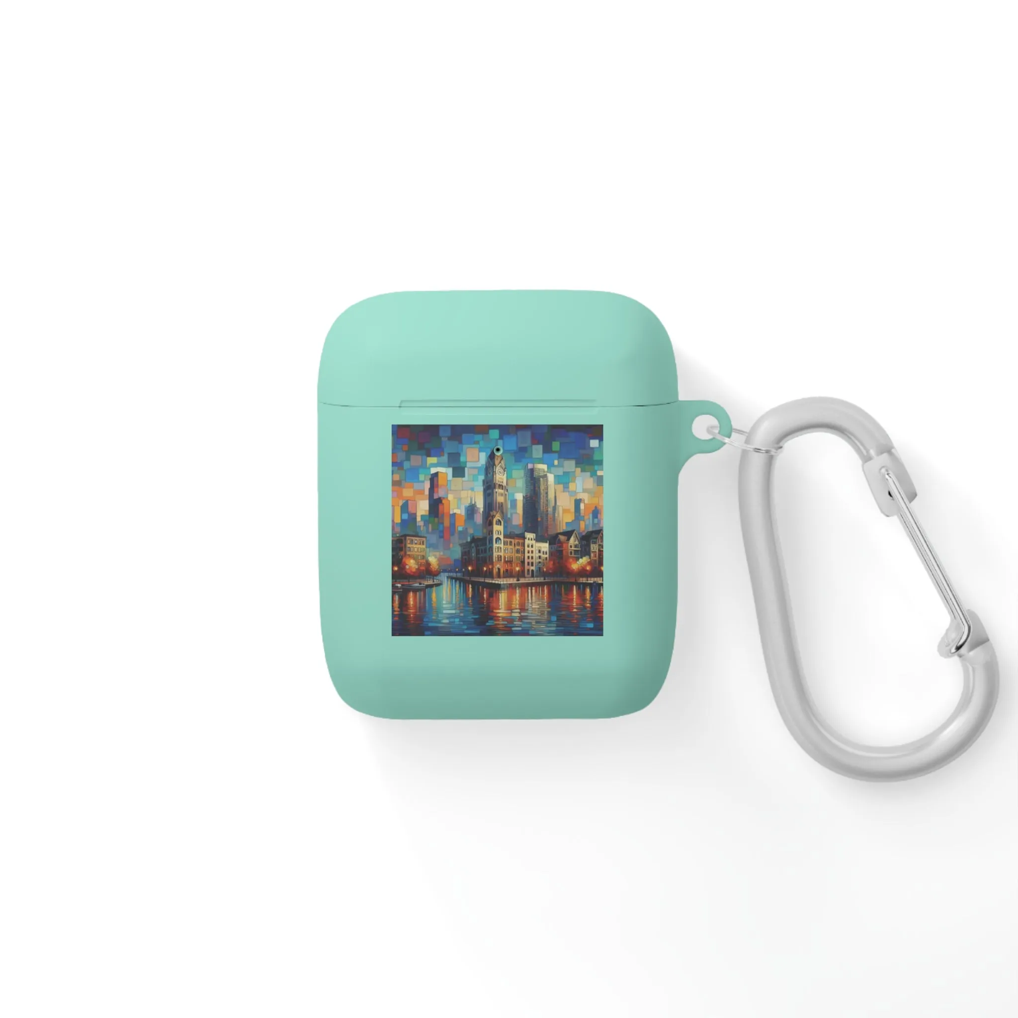Modern city artistic design by a lake  AirPods Case Cover